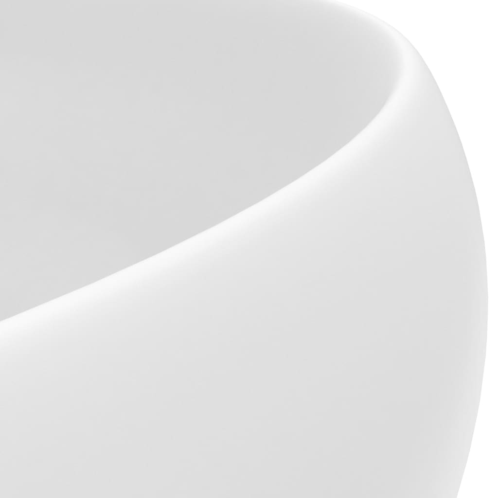 vidaXL Chiuvetă de baie lux alb mat 40x15 cm ceramică rotund