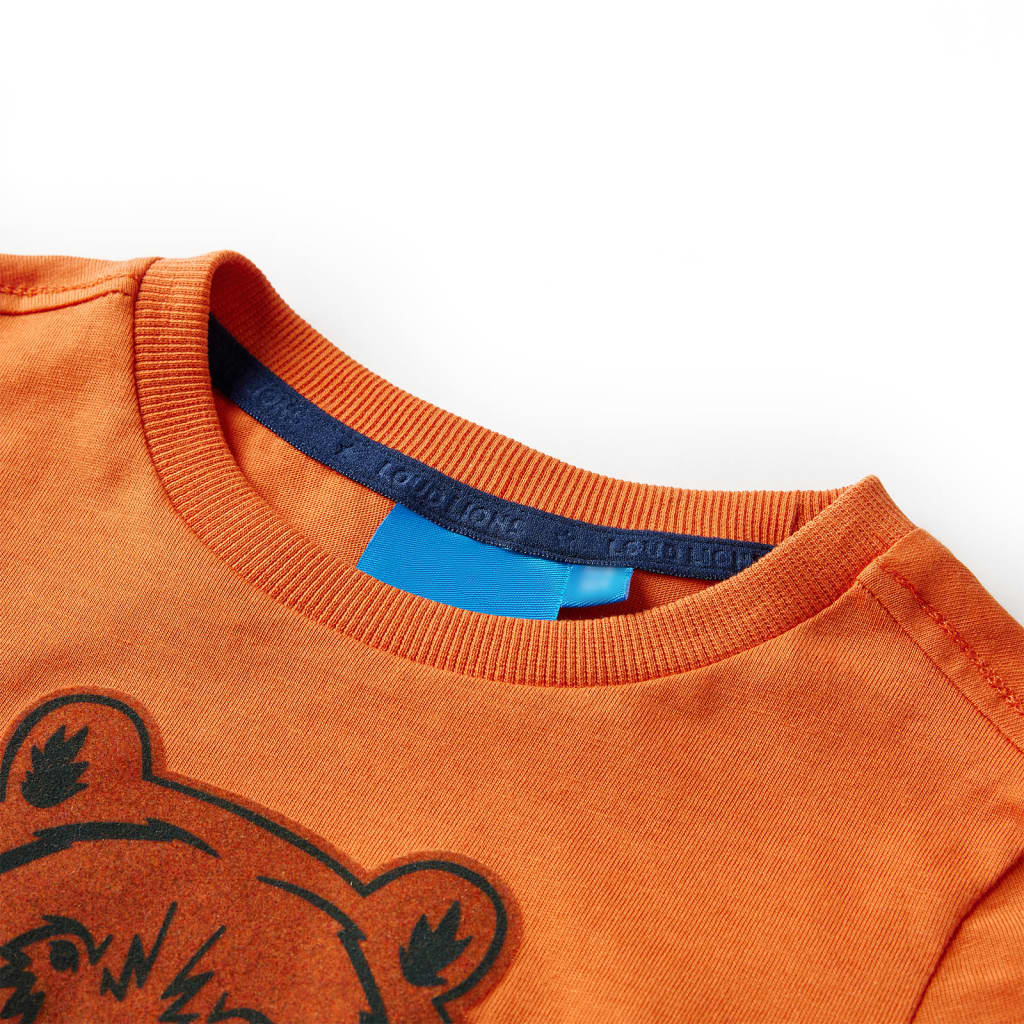 Tricou de copii cu mâneci lungi, portocaliu închis, 92