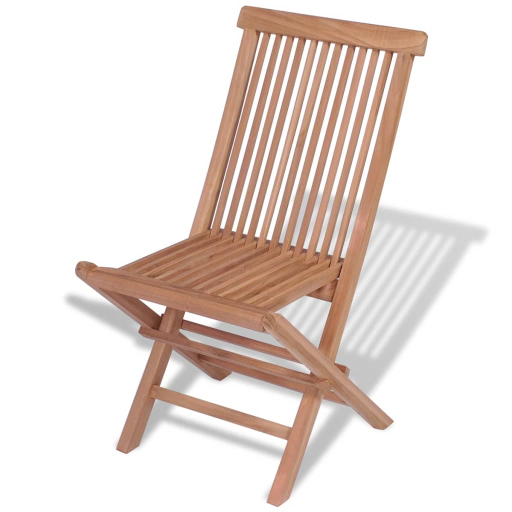 vidaXL Set mobilier exterior cu scaune pliabile, 11 piese, lemn de tec