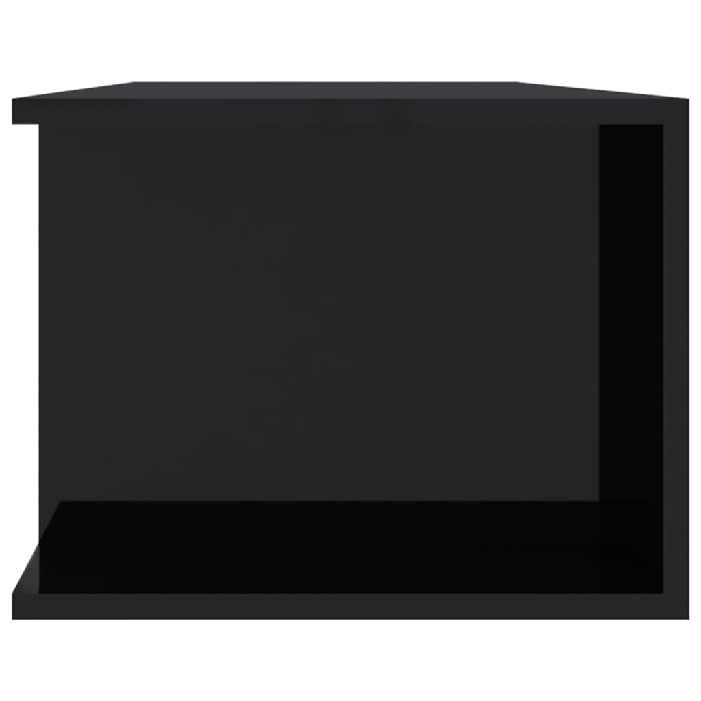 vidaXL Comodă TV cu lumini LED, negru extralucios, 135x39x30 cm
