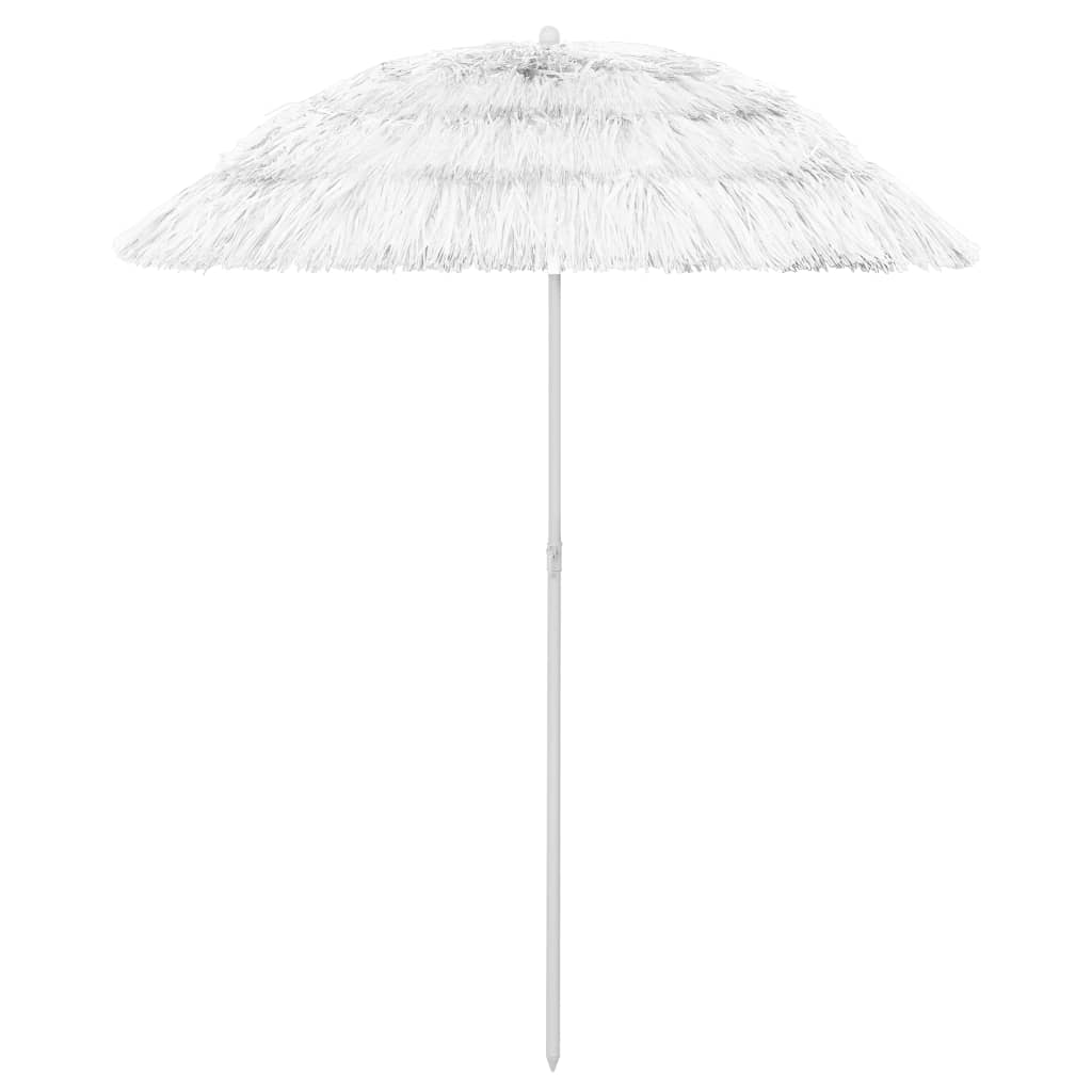vidaXL Umbrelă de plajă Hawaii, alb, 180 cm
