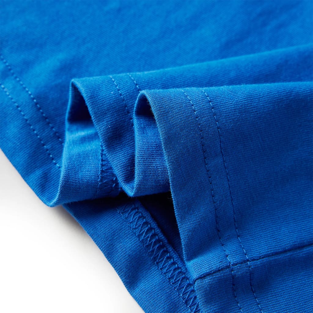 Tricou de copii cu mâneci lungi, albastru cobalt, 92