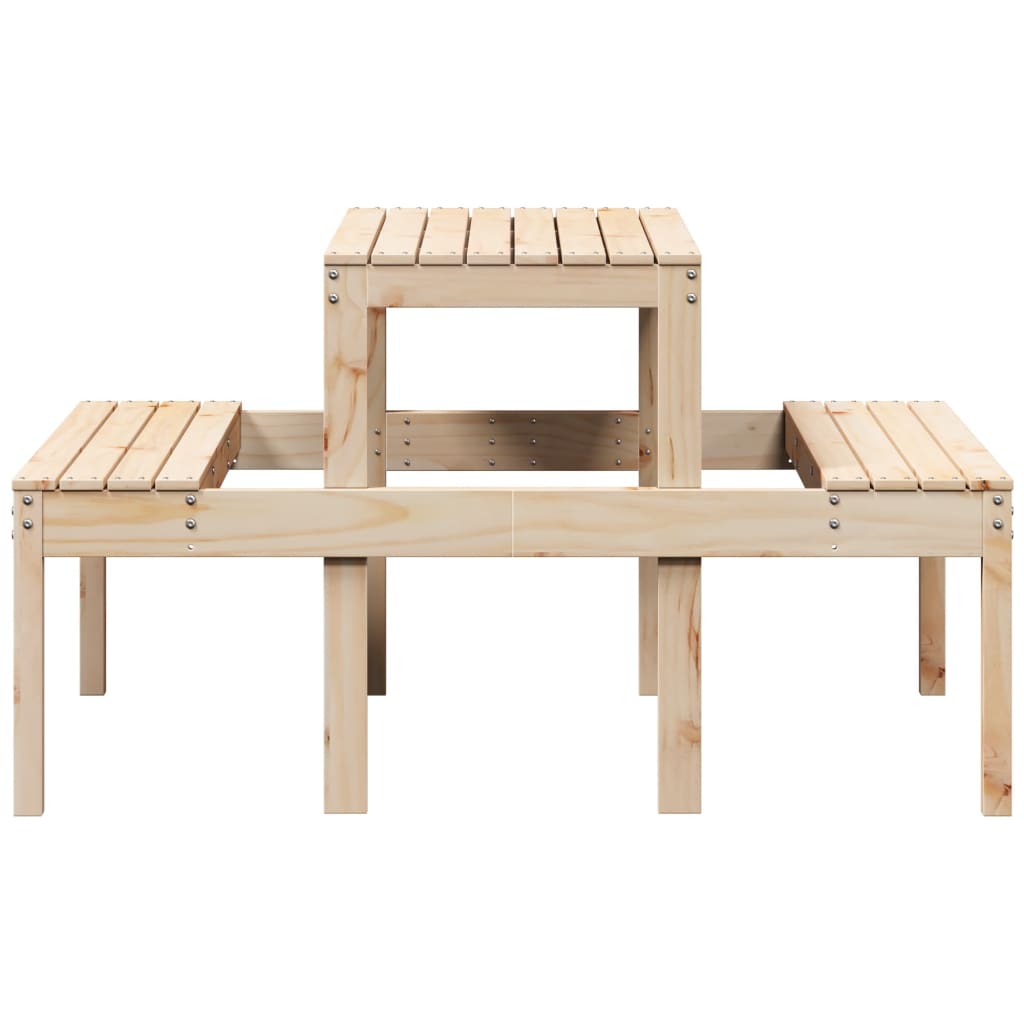 vidaXL Masă de picnic, 110x134x75 cm, lemn masiv de pin