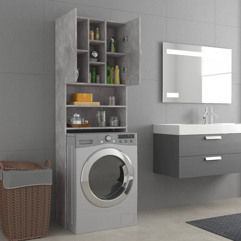 vidaXL Dulap mașină de spălat, gri beton, 64x25,5x190 cm