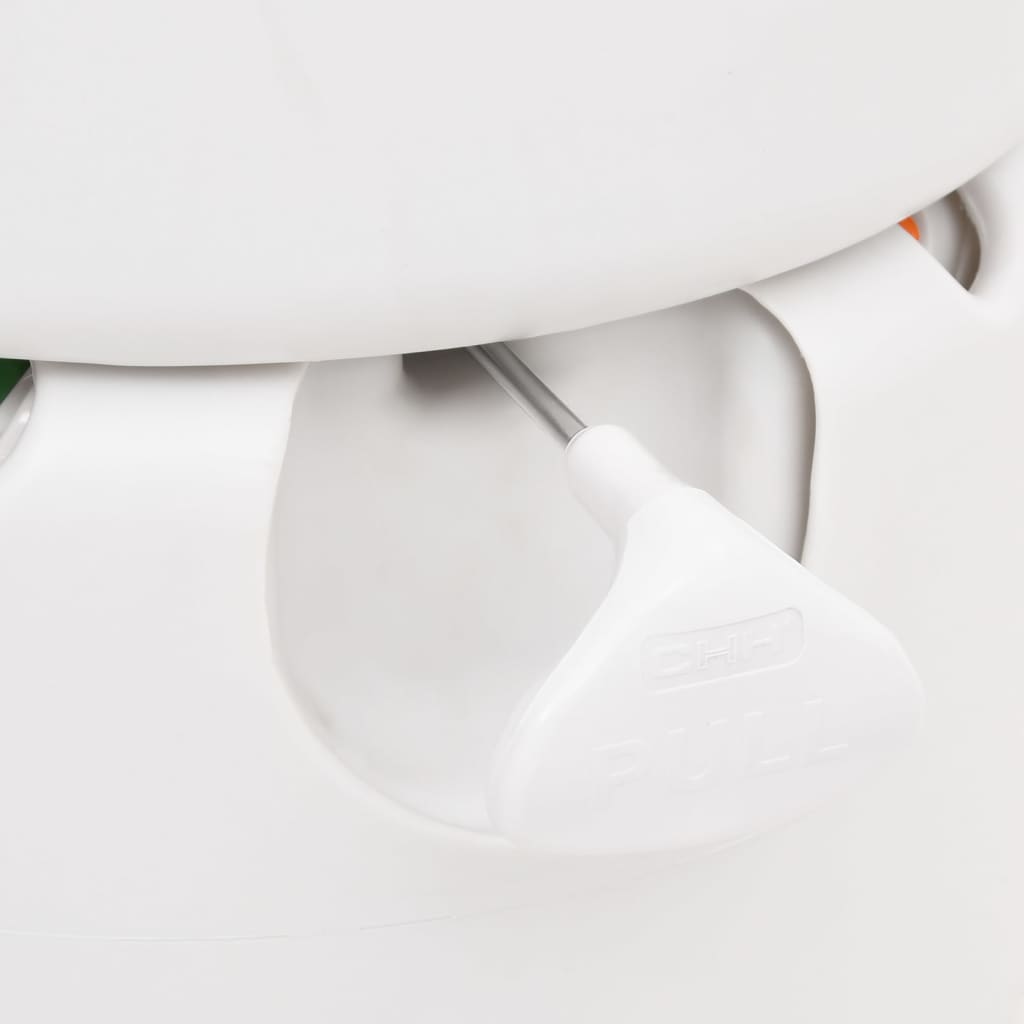 vidaXL Toaletă de camping integrată, alb, 24+17 L HDPE și PP