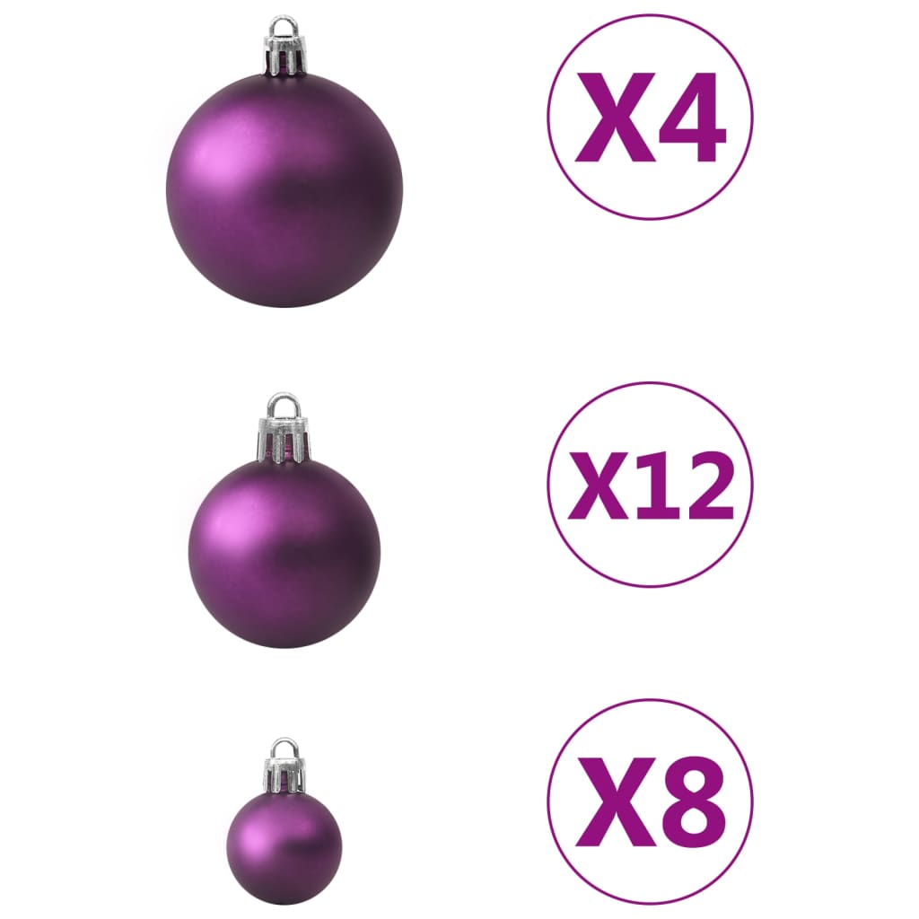 vidaXL Set globuri de Crăciun, 100 piese, violet