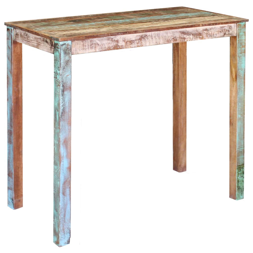 vidaXL Set mobilier bar, 5 piese lemn masiv reciclat și piele naturală