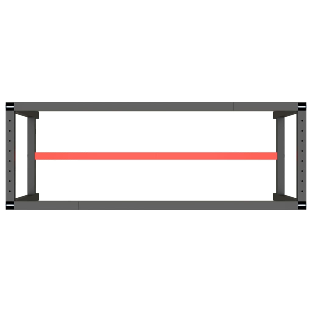 vidaXL Cadru banc de lucru, negru mat/roșu mat, 140x50x79 cm, metal
