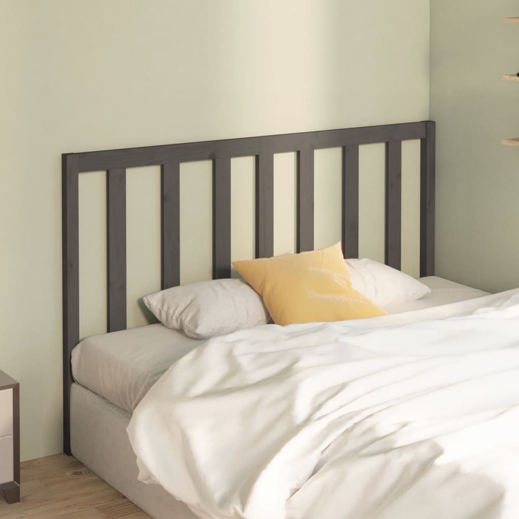 vidaXL Tăblie de pat, gri, 146x4x100 cm, lemn masiv de pin