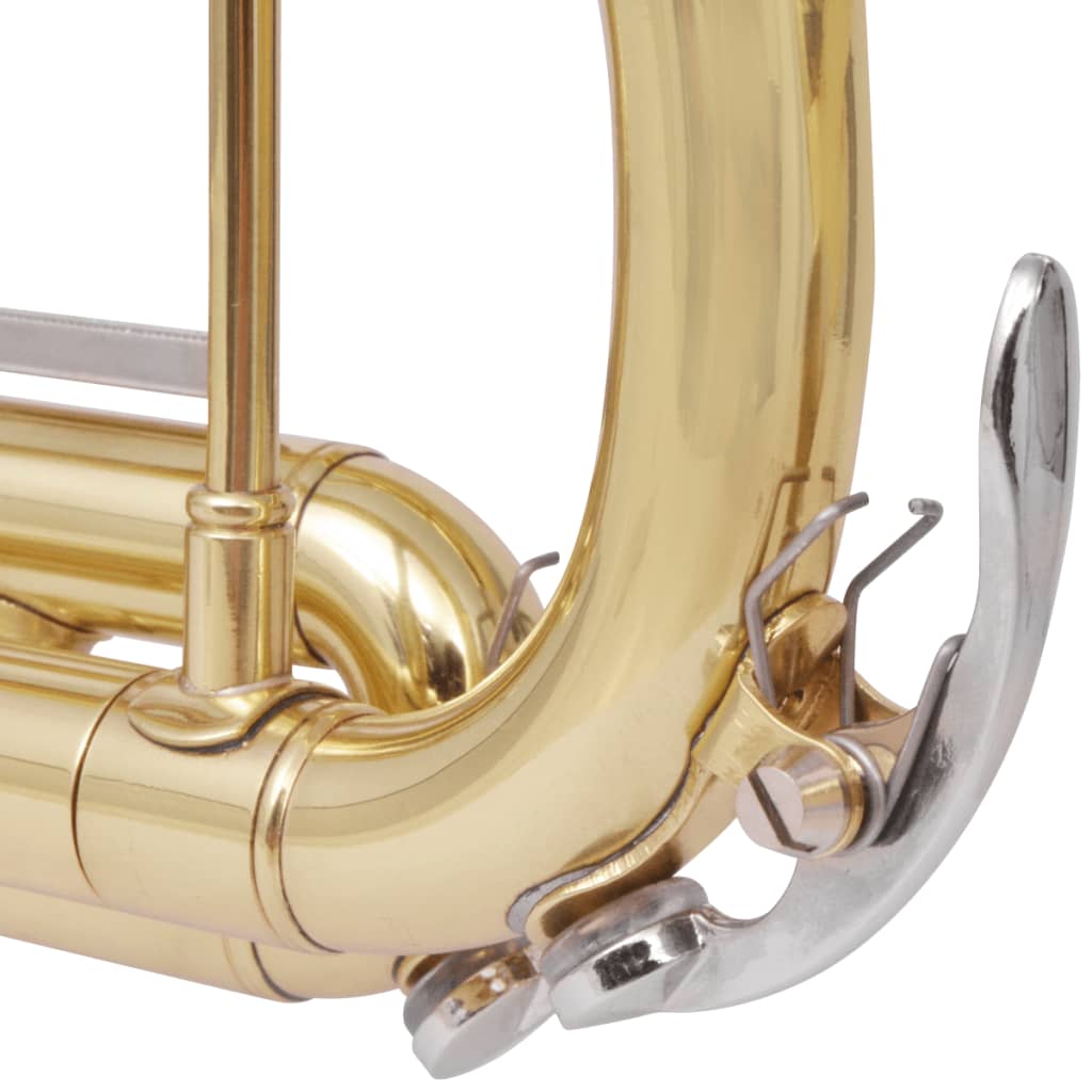 vidaXL Trompetă acordată în Bb, alamă galbenă cu luciu auriu