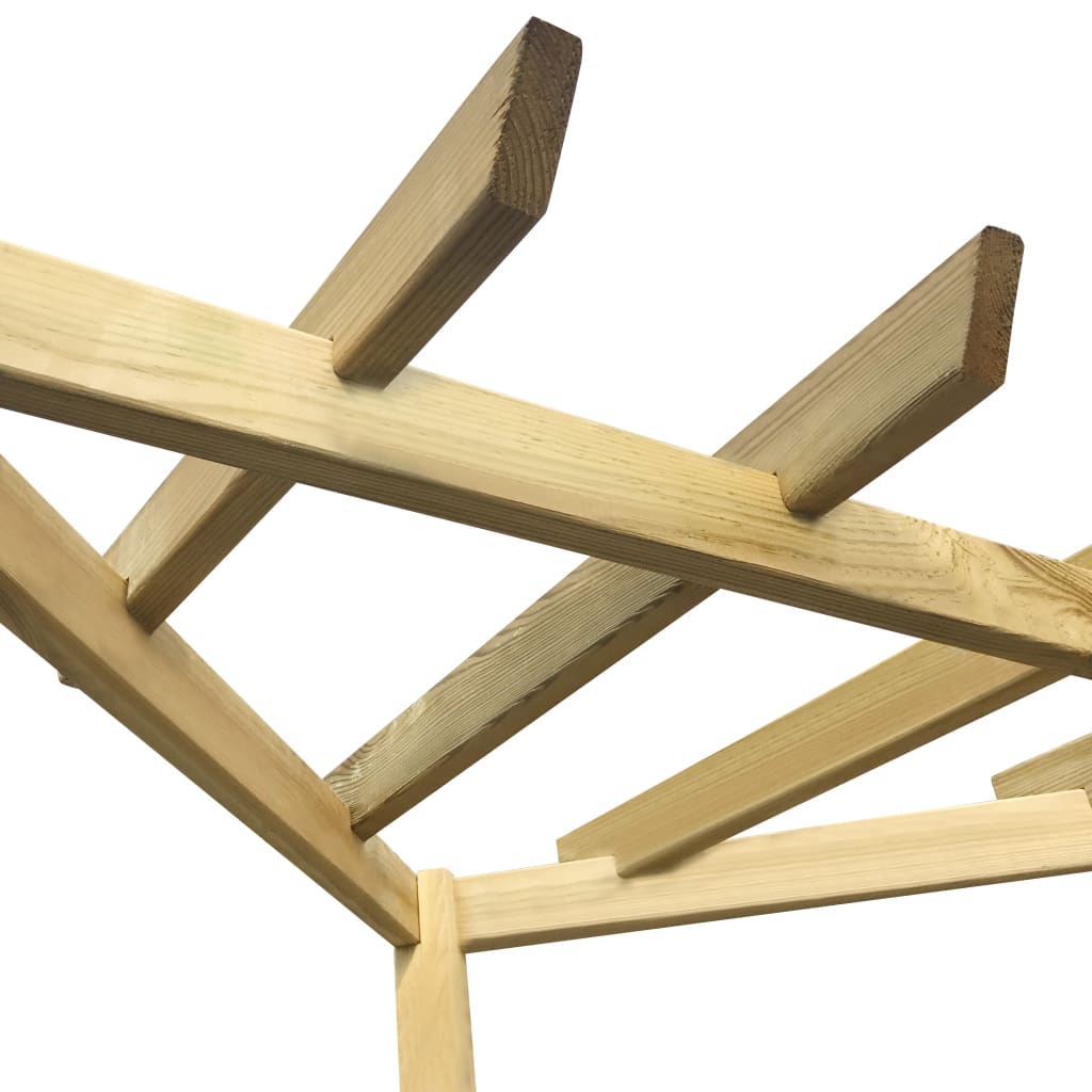 vidaXL Pergolă de colț cu banchetă, 130x130x197 cm, lemn de pin tratat