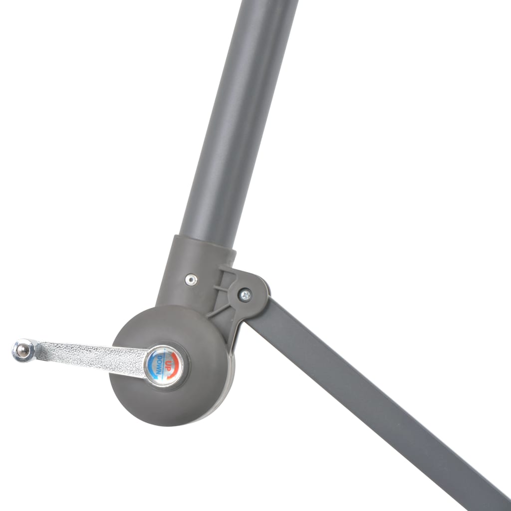vidaXL Umbrelă suspendată cu stâlp din aluminiu, 300 cm, gri taupe