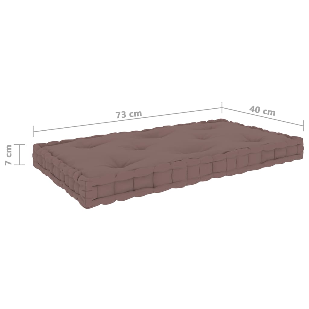 vidaXL Pernă de podea din paleți, gri taupe, 73 x 40 x 7 cm, bumbac