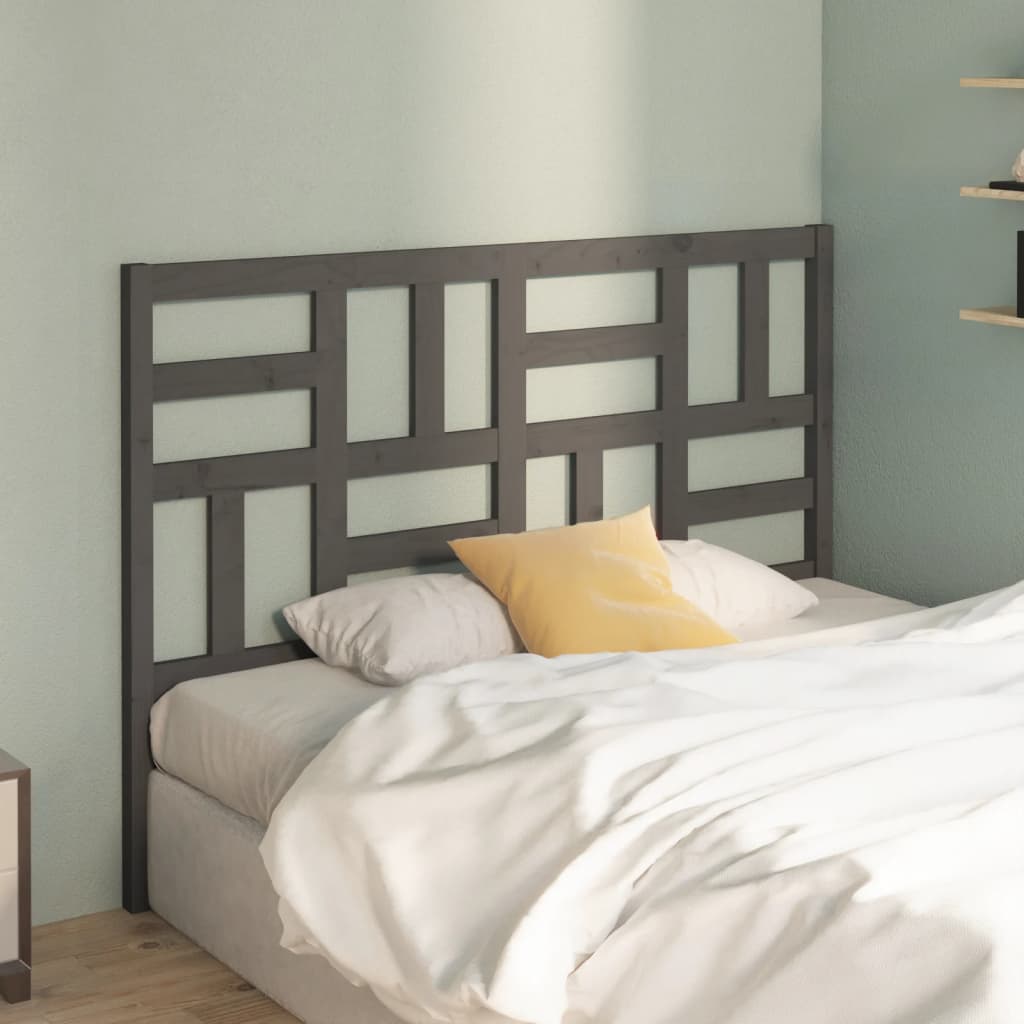 vidaXL Tăblie de pat, gri, 126x4x104 cm, lemn masiv de pin