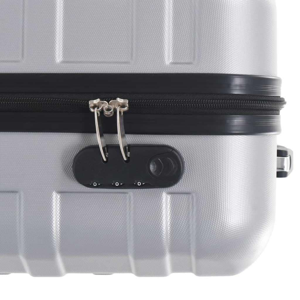 vidaXL Set valiză carcasă rigidă, 2 buc., argintiu, ABS
