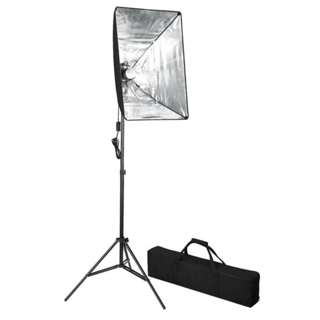 vidaXL Kit studio foto cu fundal și lumină cu softbox