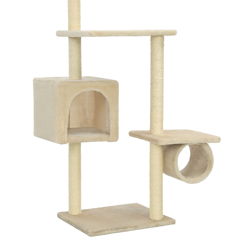 vidaXL Ansamblu pisici, stâlpi funie sisal 260 cm, Bej