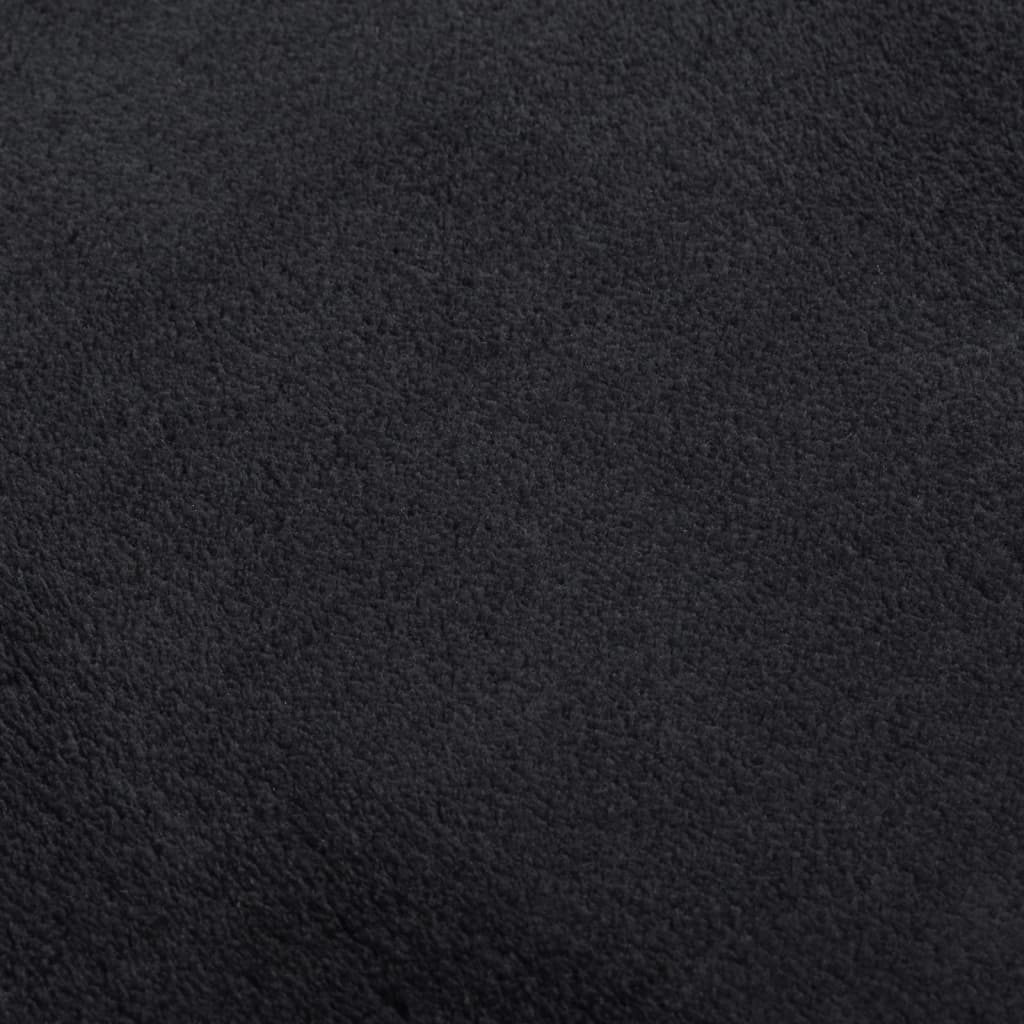 vidaXL Covor lavabil, moale și pufos, 80x150 cm, anti-alunecare, negru