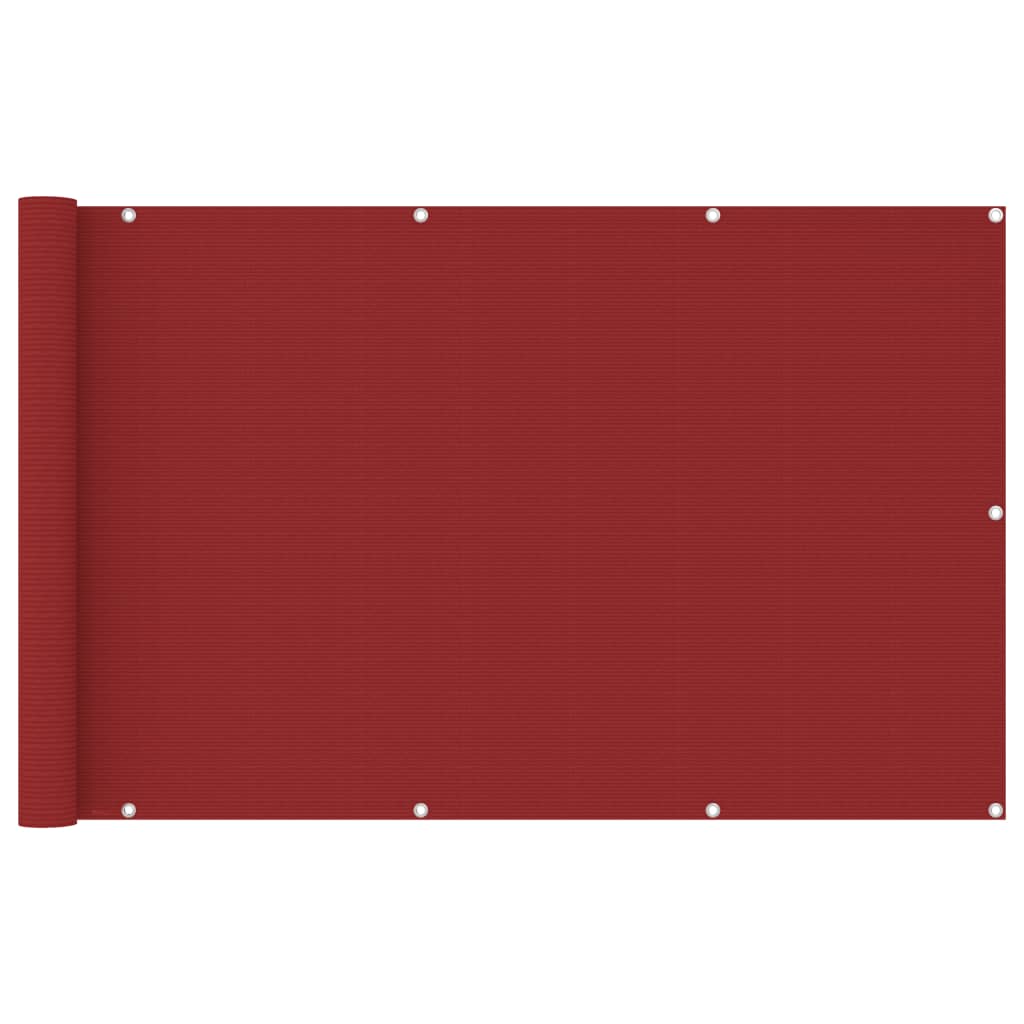 vidaXL Paravan de balcon, roșu, 120 x 600 cm, HDPE