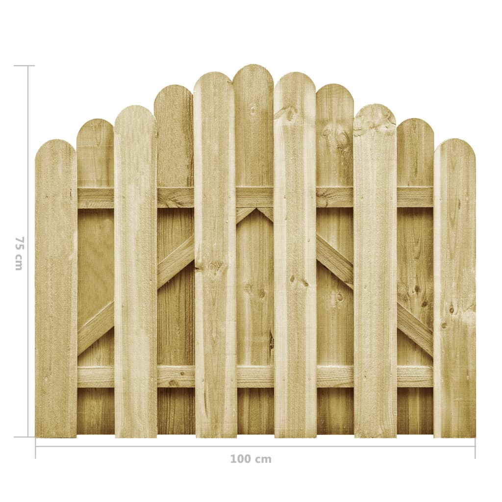 vidaXL Poartă de grădină, 100x75 cm, lemn de pin tratat
