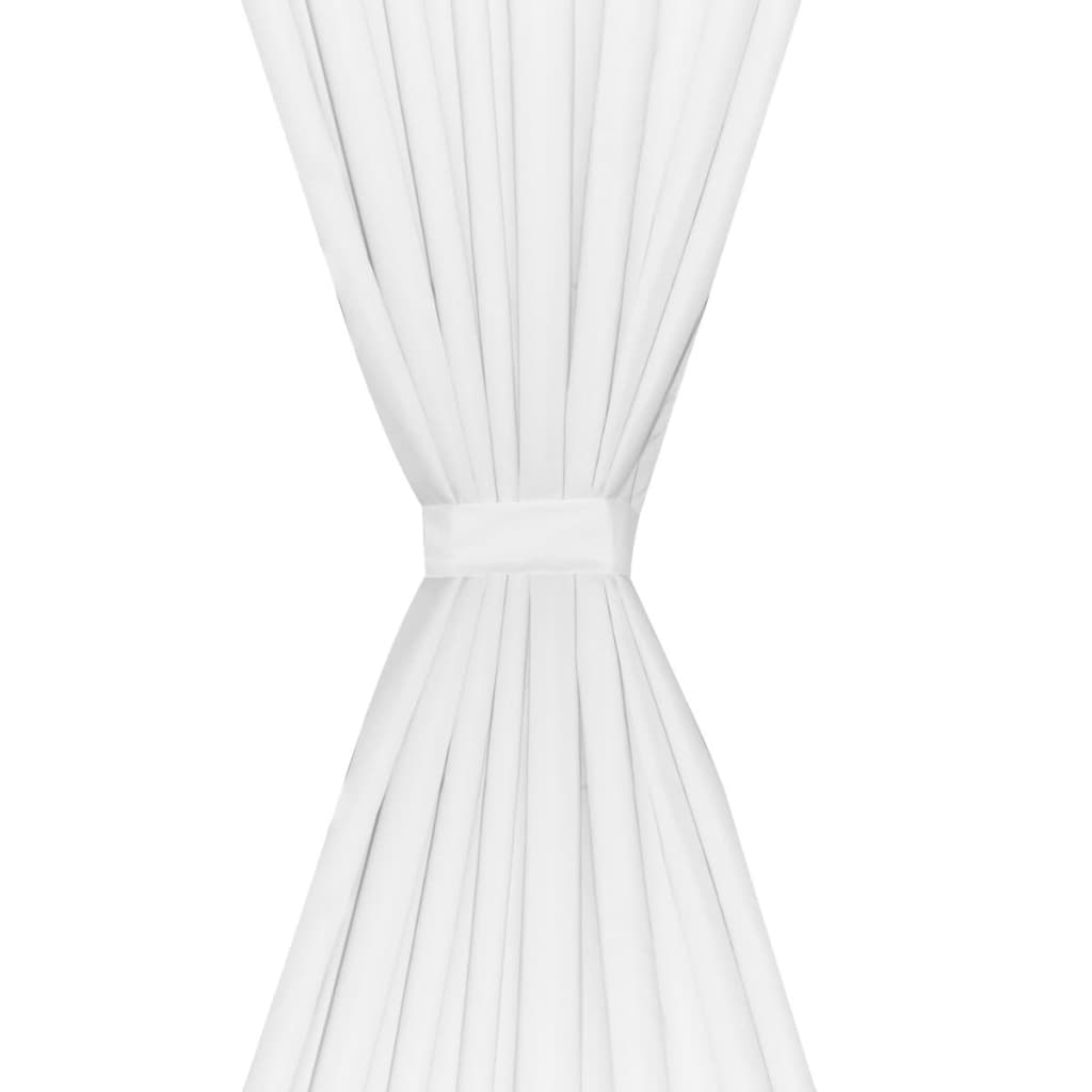 vidaXL Draperii opace, 2 buc., strat dublu, 140 x 245 cm, alb