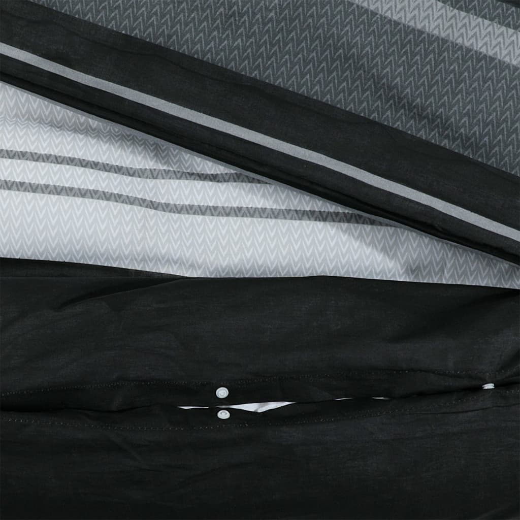 vidaXL Set cu husă de pilotă, negru și alb, 240x220 cm, bumbac