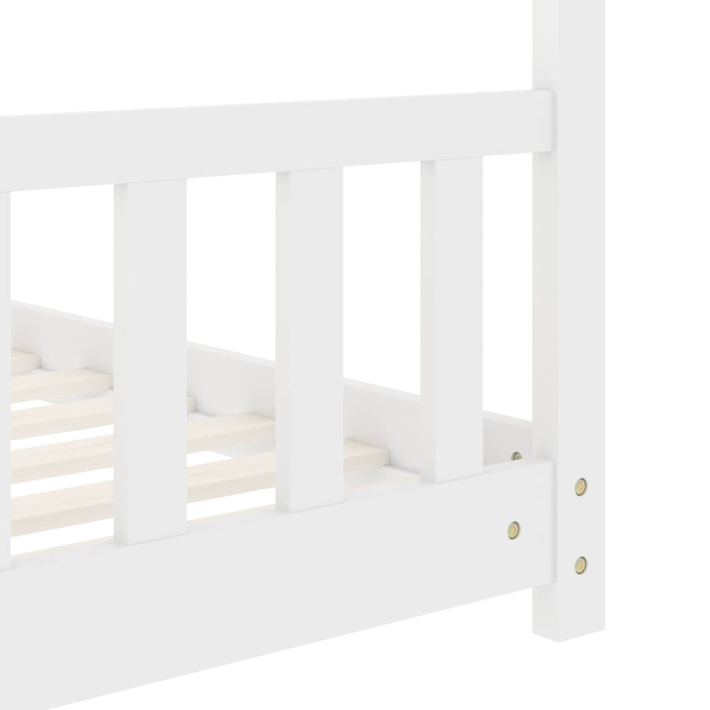 vidaXL Cadru de pat de copii, alb, 80 x 160 cm, lemn masiv de pin