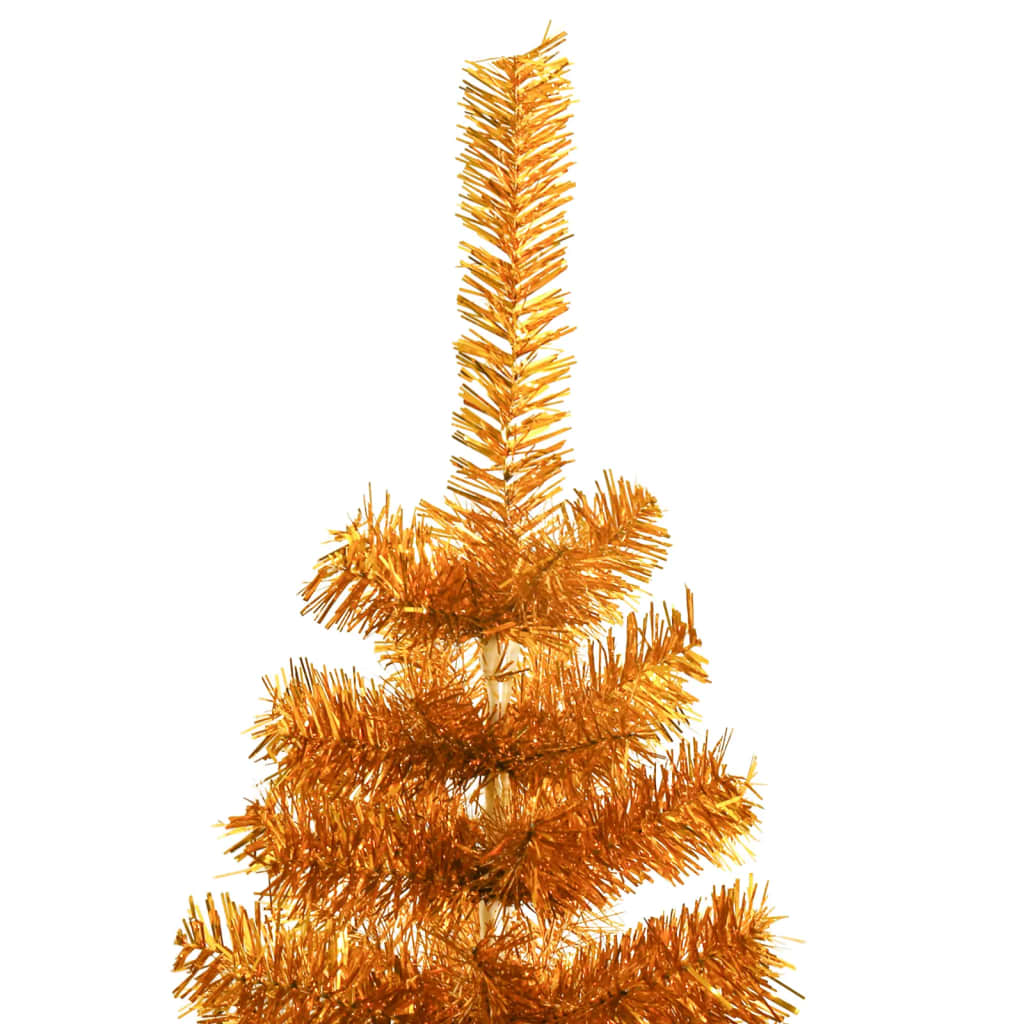 vidaXL Pom de Crăciun artificial cu suport, auriu, 120 cm, PET
