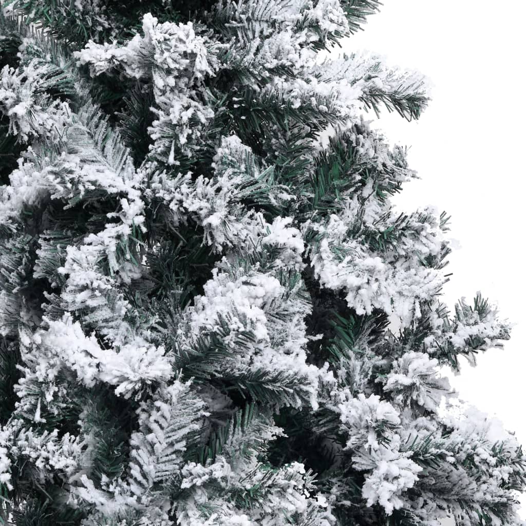 vidaXL Brad Crăciun artificial pre-iluminat, zăpadă, verde, 120 cm