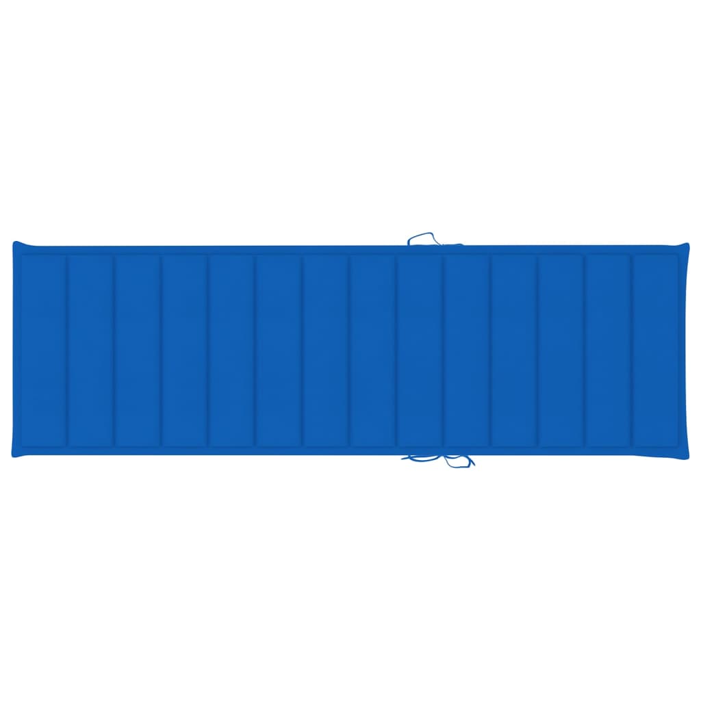 vidaXL Șezlong cu pernă albastru regal, lemn de pin tratat