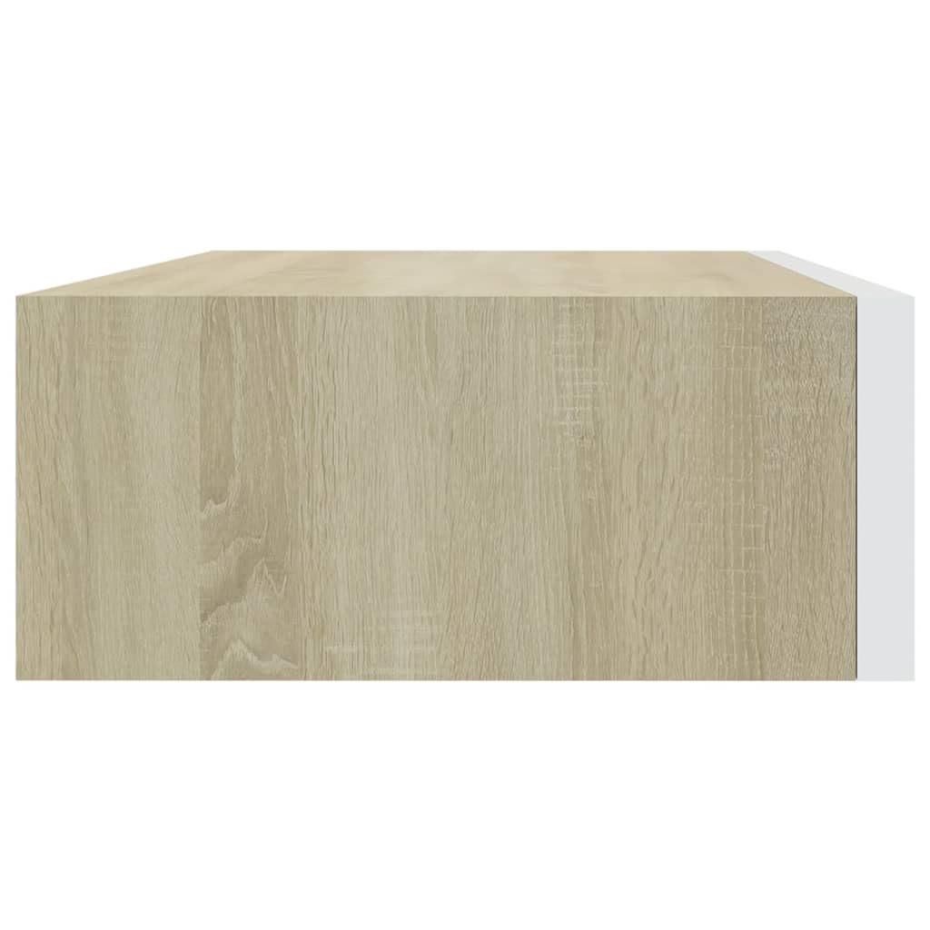 vidaXL Dulap de perete cu sertar, alb și stejar, 40x23,5x10 cm, MDF