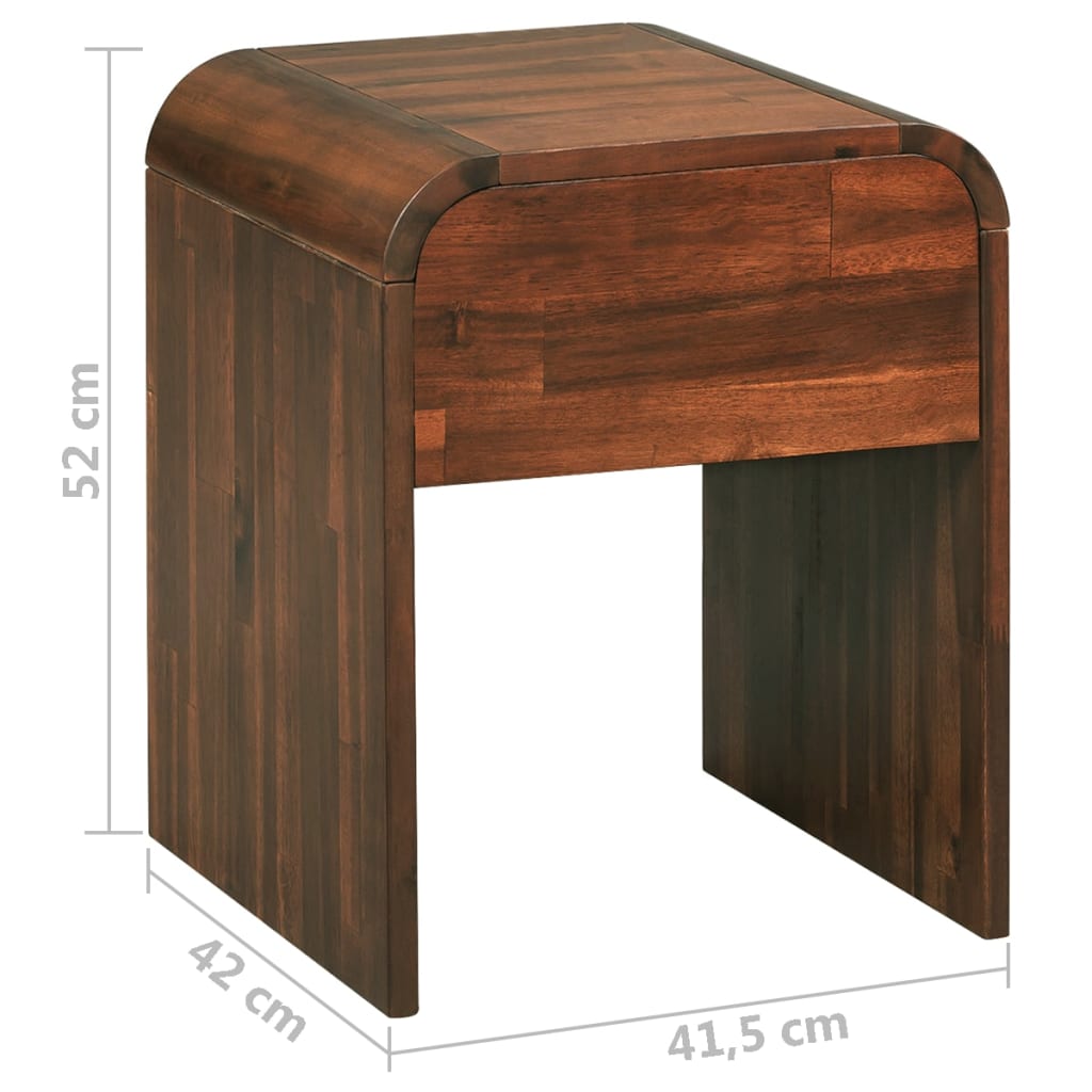 vidaXL Noptieră, lemn masiv de acacia, 41,5 x 42 x 52 cm