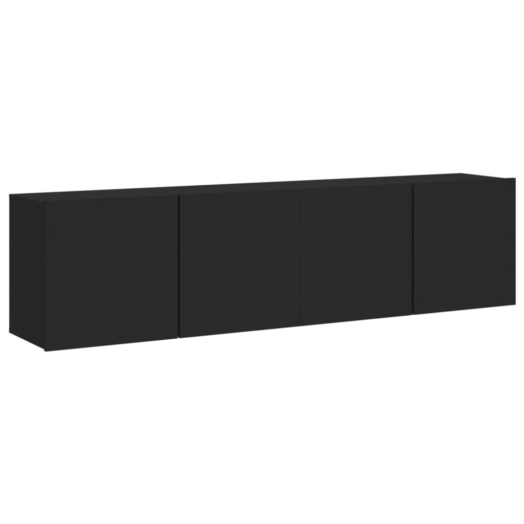 vidaXL Comodă TV de perete, 2 buc. negru, 80x30x41 cm