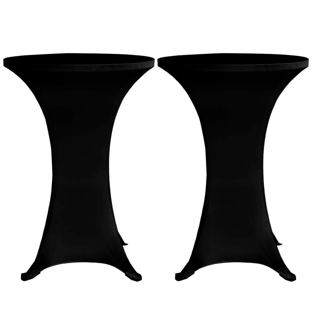 vidaXL Husă de masă cu picior, Ø70 cm, 4 buc., negru, elastic