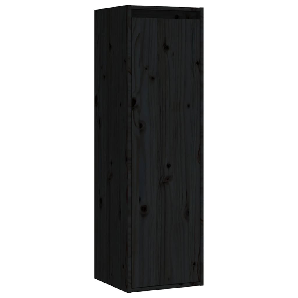 vidaXL Dulap de perete, negru, 30x30x100 cm, lemn masiv de pin