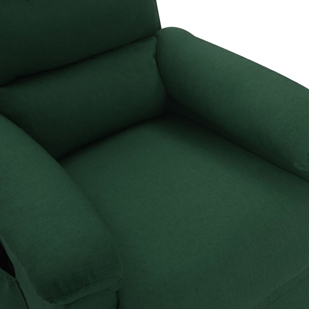 vidaXL Fotoliu de masaj, verde închis, material textil
