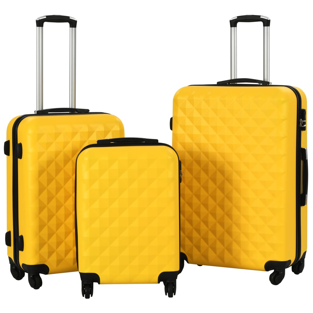 vidaXL Set valiză carcasă rigidă, 3 buc., galben, ABS