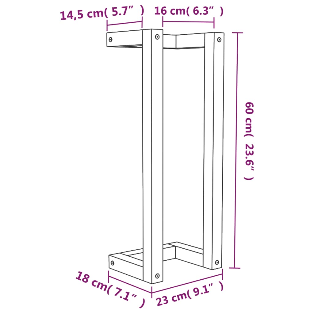 vidaXL Suport pentru prosoape, alb, 23x18x60 cm, lemn masiv de pin