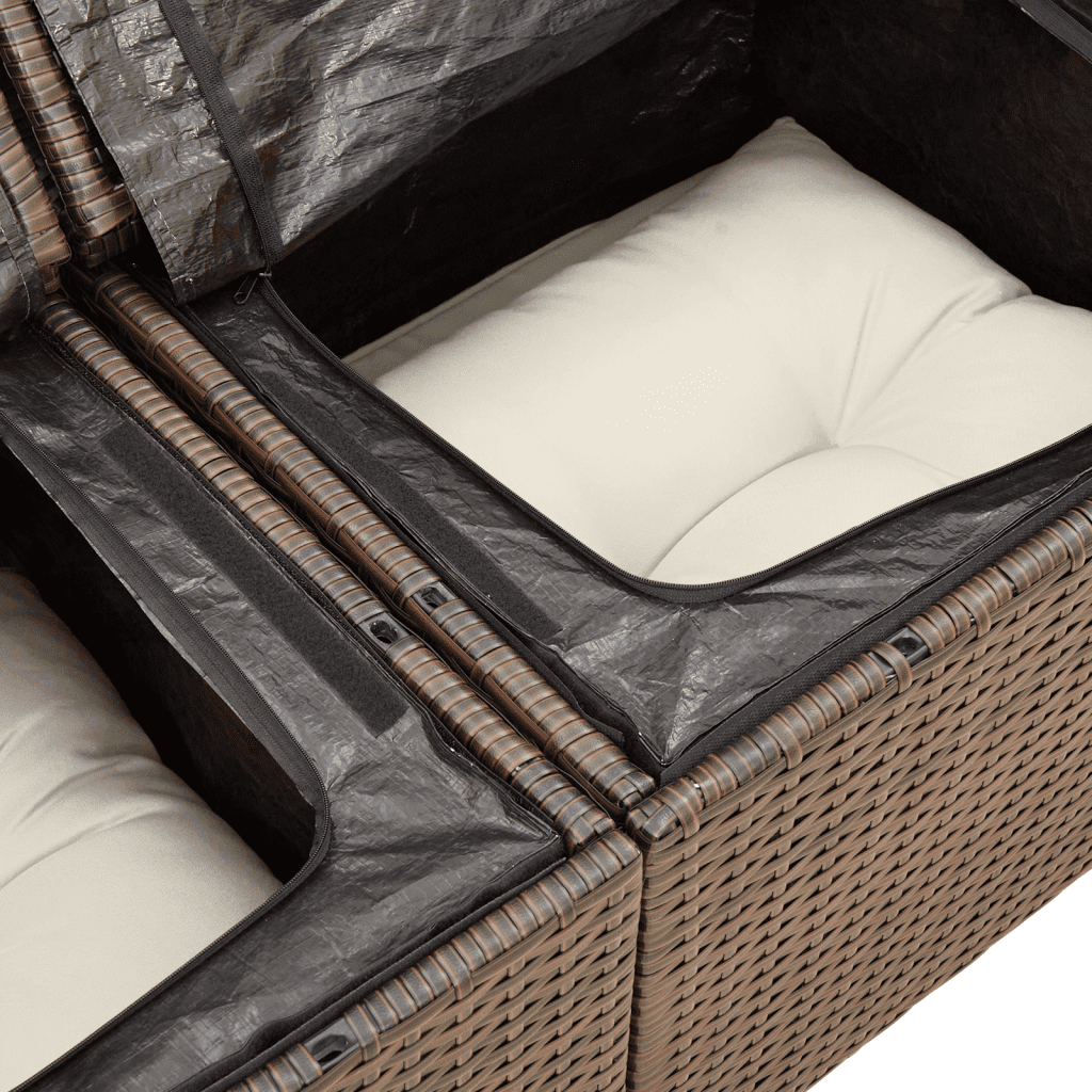 vidaXL Set canapele de grădină cu perne, 8 piese, maro, poliratan