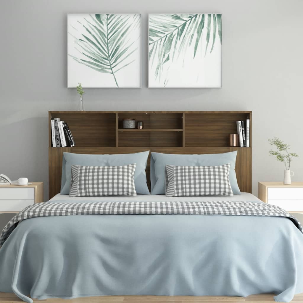 vidaXL Tăblie de pat cu dulap, stejar maro, 160x19x103,5 cm