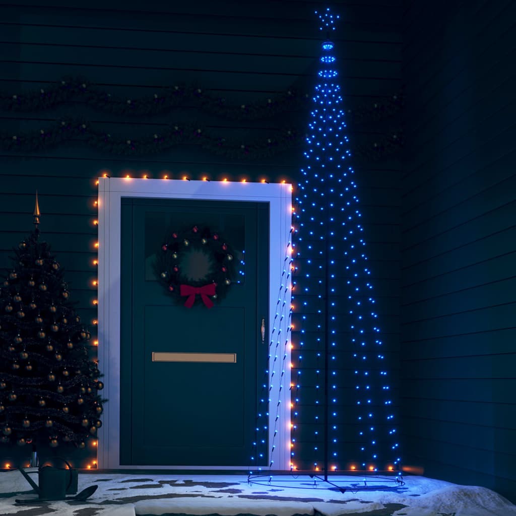 vidaXL Decorațiune brad Crăciun conic 330 LED-uri albastru 100x300 cm
