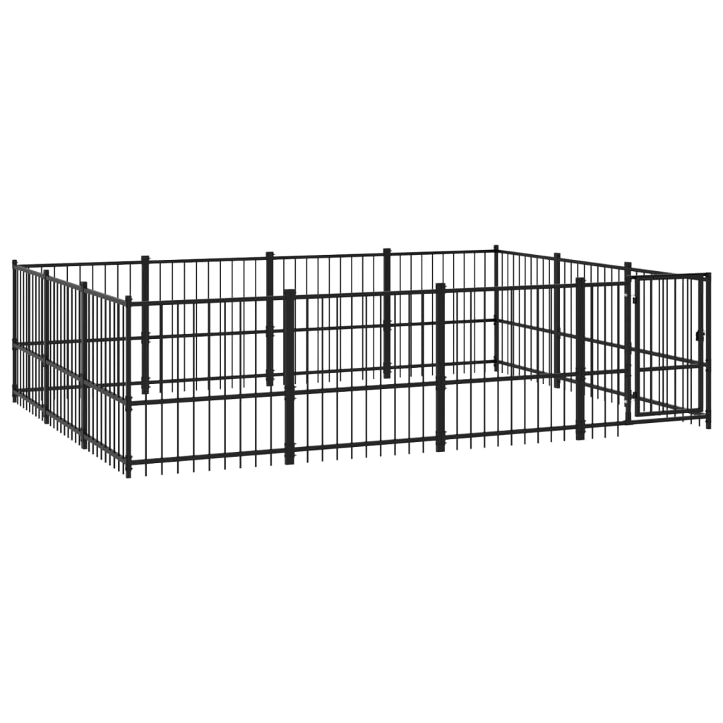 vidaXL Padoc pentru câini de exterior, 11,58 m², oțel