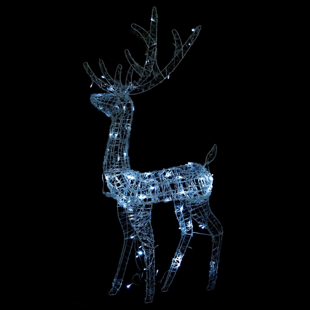 vidaXL Decorațiuni reni de Crăciun, 2 buc., alb rece, 120 cm, acril