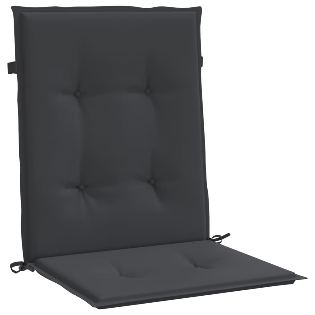 vidaXL Perne scaun de grădină, 2 buc., negru, 100x50x3 cm