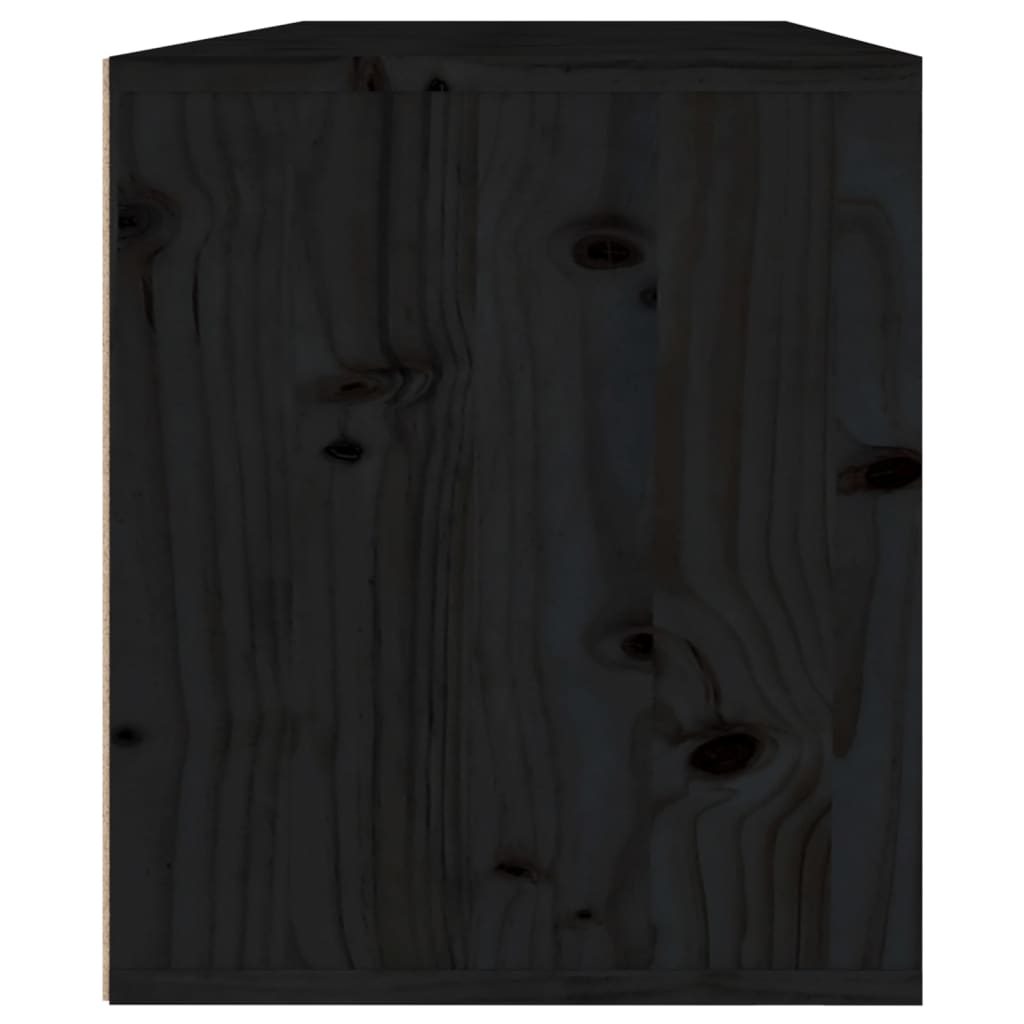 vidaXL Dulapuri de perete, 2 buc., negru, 45x30x35 cm, lemn masiv pin