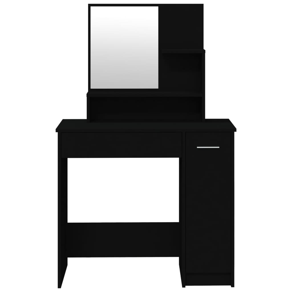 vidaXL Set măsuță de toaletă, negru, 86,5x35x136 cm