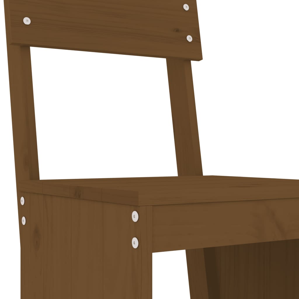 vidaXL Set mobilier de bar, 3 piese, maro miere, lemn masiv de pin