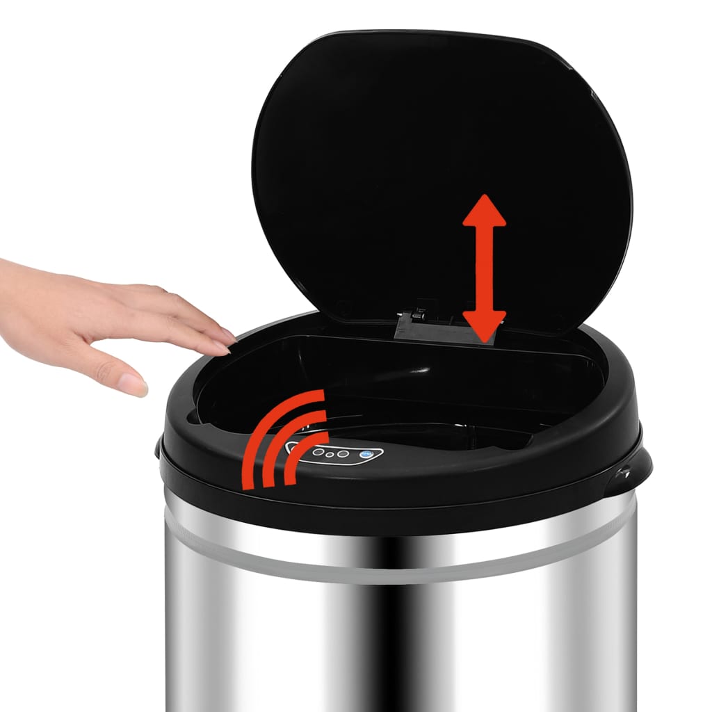 vidaXL Coș de gunoi automat cu senzor, 40 L, oțel inoxidabil