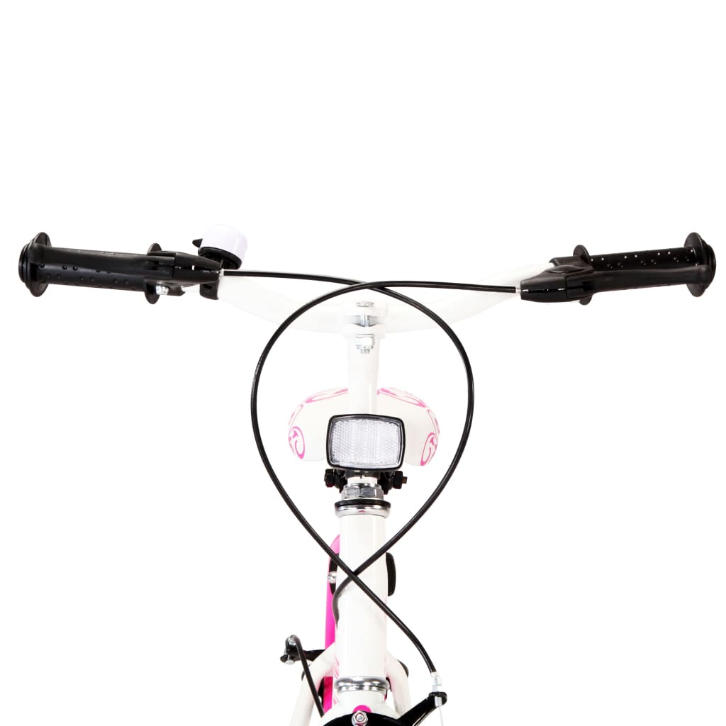 vidaXL Bicicletă pentru copii, roz și alb, 18 inci
