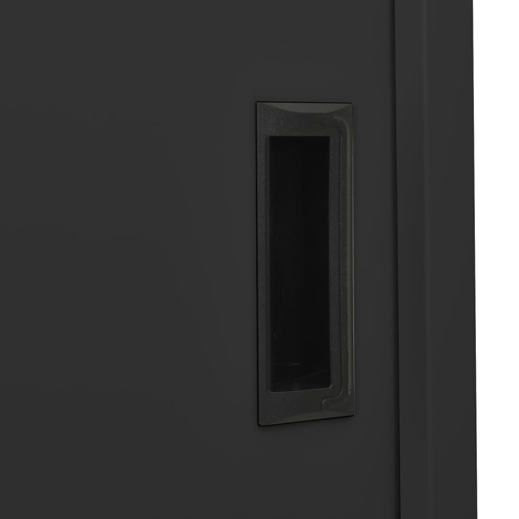 vidaXL Dulap de birou cu ușă glisantă, antracit, 90x40x180 cm, oțel
